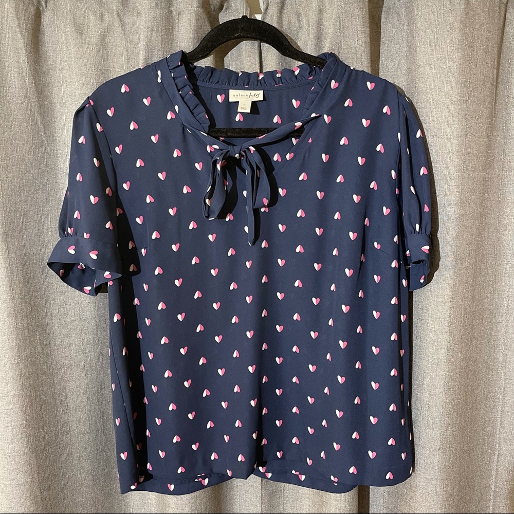 Madison Jules blue heart top